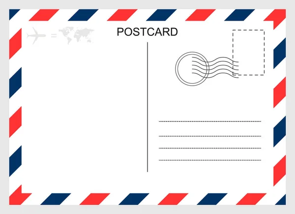 Postkarte, Reise-Blankokarte isoliert auf dem Hintergrund. modernes grafisches Design — Stockvektor