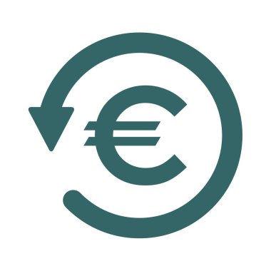 Chargeback icon symbol, return money isolated on white background clipart
