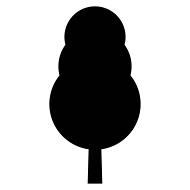 Ağaç simgesi. Orman vektör sembolü. Beyaz arka planda düz Web işareti