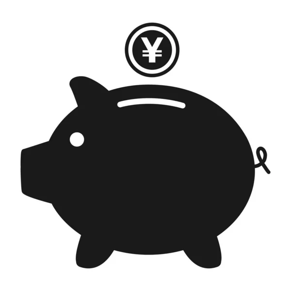 Свинячий банк плоский значок вектор з символом джуна. Грошові доходи — стоковий вектор