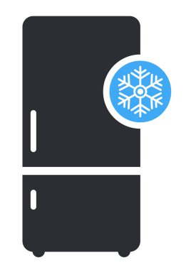 Dondurucu soğuk düz simge vektör. Modern akıllı işaret, beyaz arka plan üzerinde izole katı piktogram