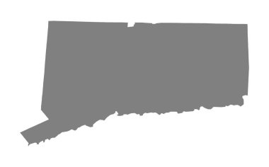 Connecticut vektör harita silüeti. Yüksek detaylı Illustration. Amerika Birleşik Devleti ülkesi