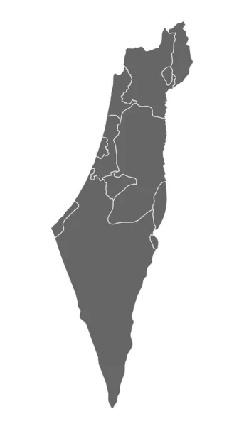 Palestina, Israel karta land, Jeruzalem zon på vit bakgrund — Stock vektor