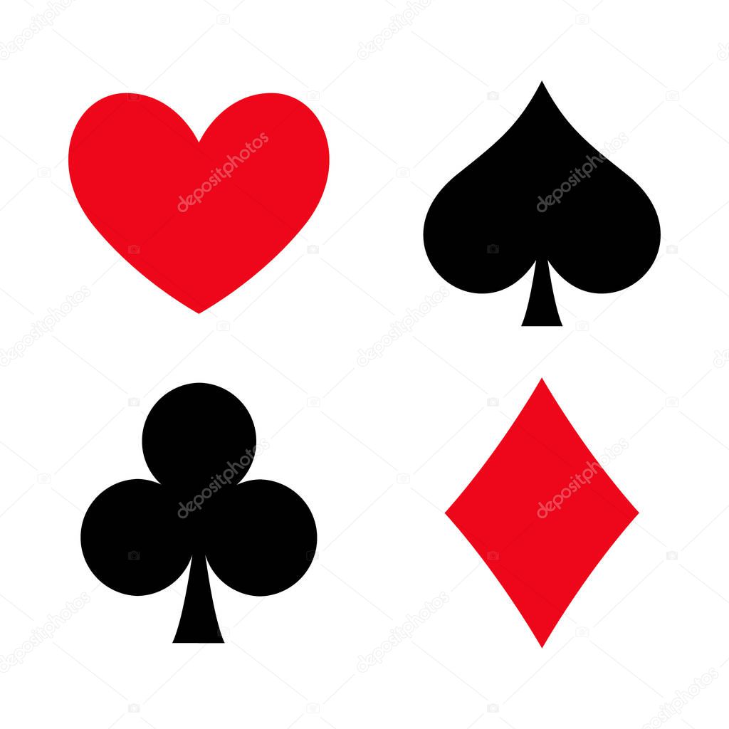 Poker flat icon card suites game and sign symbol logo illustration design .