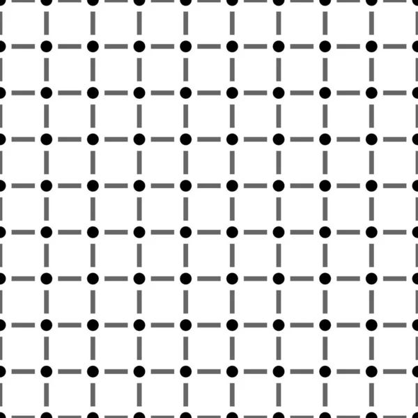 흰색 배경에 도트와 선이 분리된 현대적인 원활한 패턴 — 스톡 벡터