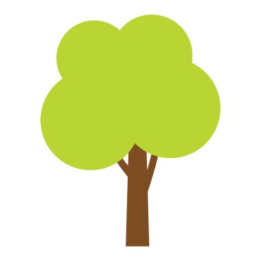 Ağaç simgesi. Orman vektör sembolü. Beyaz arka planda düz Web işareti