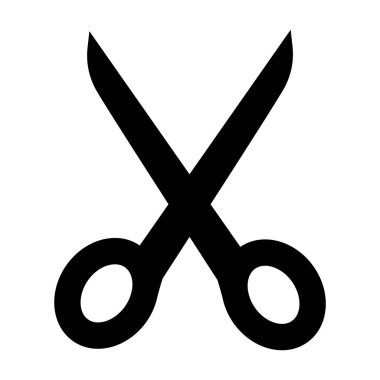 Düz makas simgesi beyaz arka plan üzerinde izole. Modern tasarım nesnesi