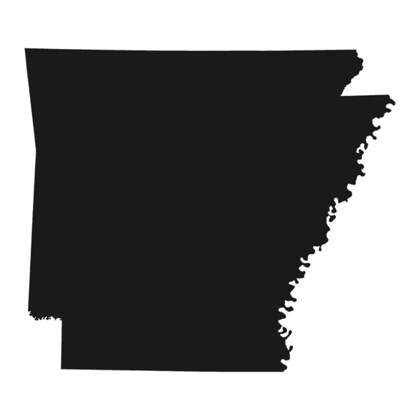 Arkansas vectorkaart silhouet. Hoge gedetailleerde illustratie. Verenigde Staten van Amerika land — Stockvector