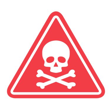 Tehlike uyarı simge vektör simge düz işareti simgesi beyaz arka plan üzerinde izole ünlem işareti ile