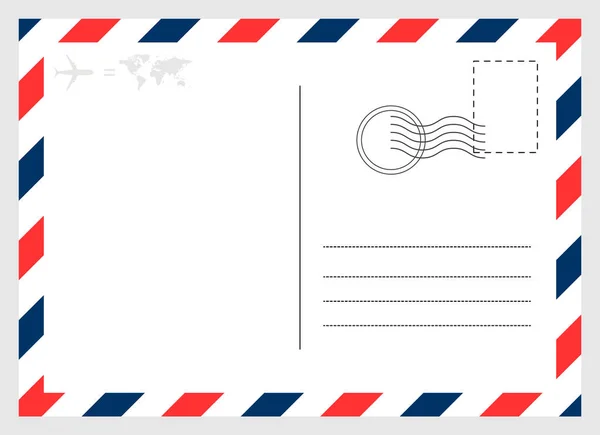 Kartpostal, seyahat boş kart arka planda izole. Modern grafik tasarım