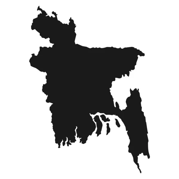 Czarna Mapa Bangladeszu izolowane na białym tle, Vector ilustracja Geografia świata — Wektor stockowy
