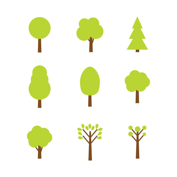 Tree icon. Forest vector symbol. Flat web sign on white background