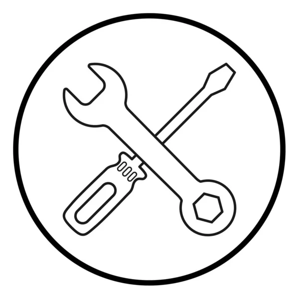 Schraubenzieher und Schraubenschlüssel-Symbol in flachem Stil isoliert auf weißem Hintergrund. Fix Symbol für Ihre Website-Design, Logo, App, ui usw. — Stockvektor