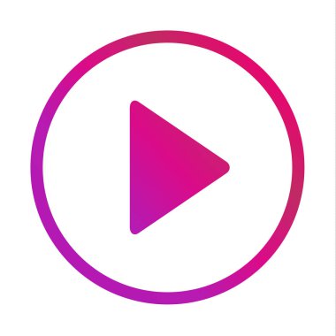 Video düğme simgesi oynamak, beyaz arka plan üzerinde izole işareti vektör