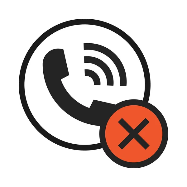 Plochý zvonící telefon izolovaný na bílém pozadí. Vektorová ilustrace — Stockový vektor