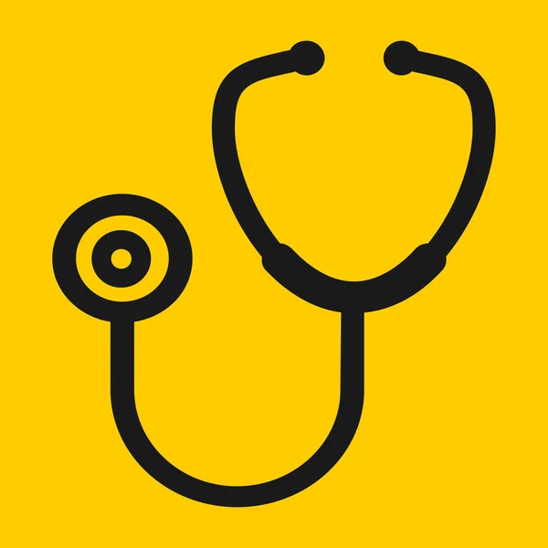 Stethoskop platt diagnostisk ikon vektor. Läkar post, sjukhus piktogram isolerat på bakgrunden — Stock vektor