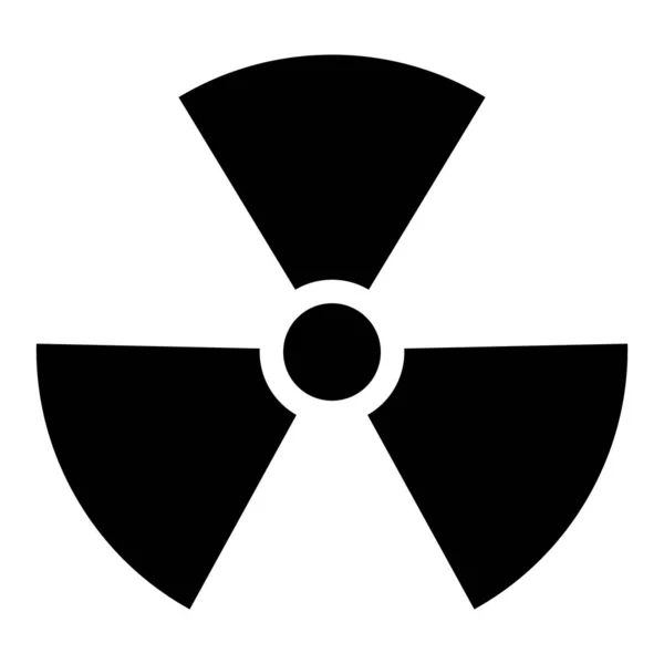Ραδιενεργό τοξικό σύμβολο απομονωμένο σε λευκό φόντο. Επίπεδο προειδοποιητικού σημείου — Διανυσματικό Αρχείο