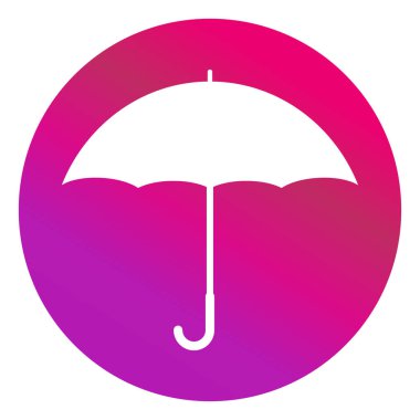 Beyaz arkaplanda şemsiye yassı ikon vektör tasarımı izole edildi. Yağmur damlası koruması .