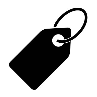 Etiket simgesi beyaz arkaplanda izole edildi. Boş sembol, düz tuş, vektör illüstrasyonu .