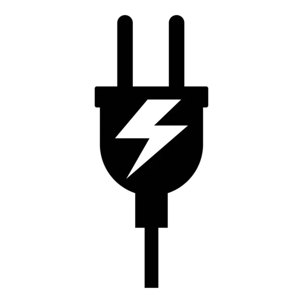 Elektrische Stekker Vector Pictogram Geïsoleerd Witte Achtergrond Energieadapter Websymbool — Stockvector