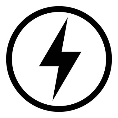 Yüksek voltaj simgesi, beyaz arkaplanda izole edilmiş tehlikeli vektör sembolü, web düğmesi .