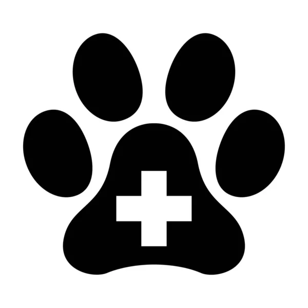 Zwierzęca Ikona Łapy Pies Kot Symbol Zwierzaka Ślad Stopy Izolowany — Wektor stockowy