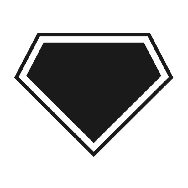 Çizgi roman kahramanı ikonu, sembol kalkanı. Beyaz arkaplanda izole edilmiş vektör .