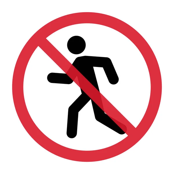 Доступа Иконке Пешеходов Знак Запрета Векторные Иллюстрации Пешеходного Знака — стоковый вектор