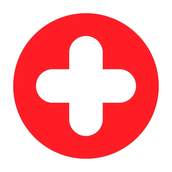病院の十字記号 白い背景に隔離された医療健康アイコン 緊急設計 — ストックベクタ