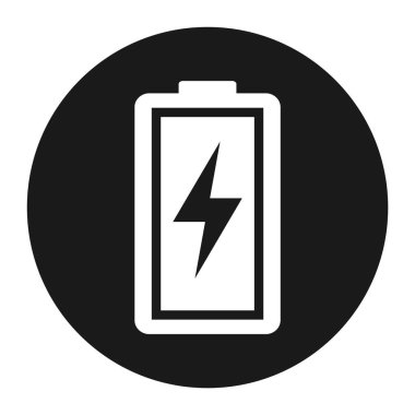 Batarya şarj gösterge simgesi. Vektör illüstrasyonu beyaz arkaplanda izole edildi .