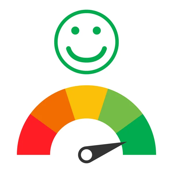 Customer Icon Emotions Satisfaction Meter Different Symbol White Background — Stock Vector