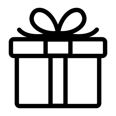 Hediye kutusu simgesi tasarımı. Beyaz arkaplanda izole edilmiş vektör mevcut sembolü .