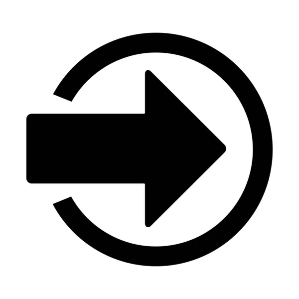 Login Symbol Mit Pfeil Vektor Flachsymbol Isoliert Auf Weißem Hintergrund — Stockvektor