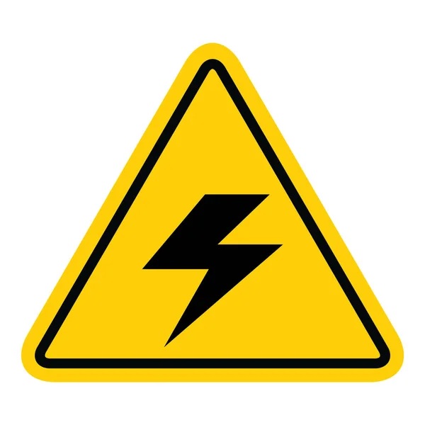 Icône Haute Tension Symbole Vecteur Danger Isolé Sur Fond Blanc — Image vectorielle