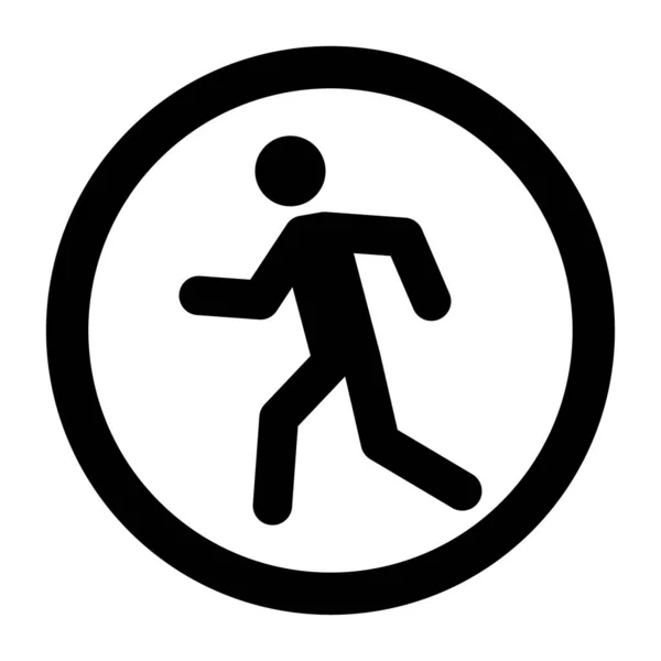 没有步行图标通道的行人禁止标志 矢量图解 无行人标志 — 图库矢量图片