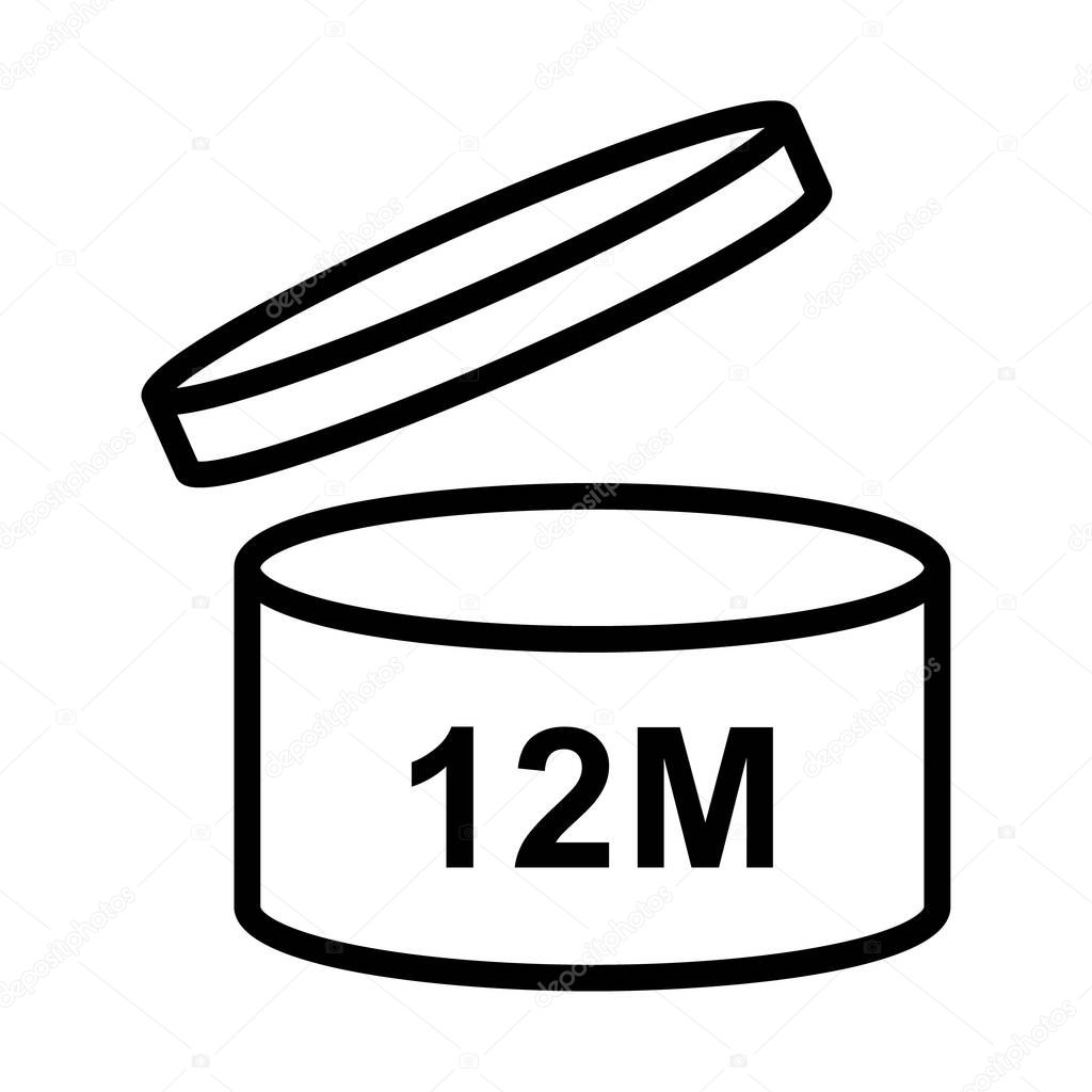 Pao cosmetic icon open month life shelf. Vector illustration isolated on white background .
