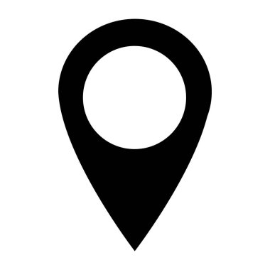 Beyaz arkaplanda izole edilmiş konum simgesi, harita işaretleyici simgesi. Vektör ağ düğmesi .