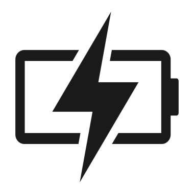 Batarya şarj gösterge simgesi. Vektör illüstrasyonu beyaz arkaplanda izole edildi .