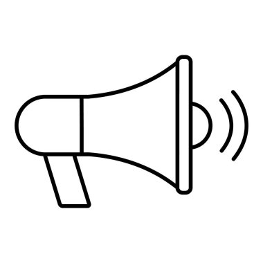 Beyaz arkaplanda izole edilmiş megafon düz simge. Sözcü sembolü. Hoparlör vektör illüstrasyonu .