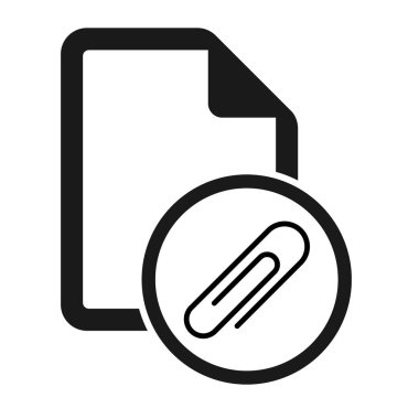 Beyaz arkaplanda ataç izole edilmiş dosya düz simgesi. Belge sembolü vektör çizimi .