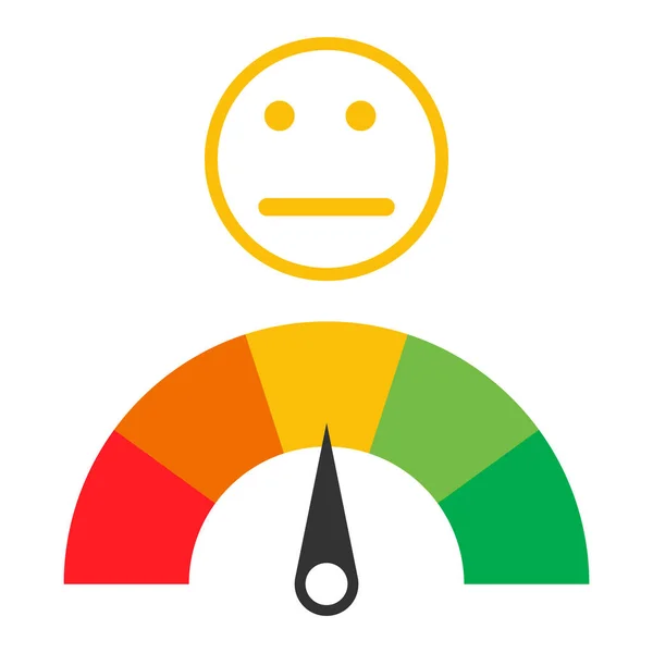 Miernik Satysfakcji Emocji Klienta Różnym Symbolem Białym Tle — Wektor stockowy