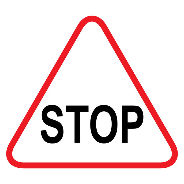 Stop sign, icon STOP forbidden vector. Warning symbol isolated on white background .