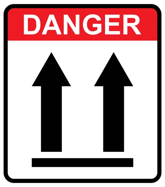 Cet Avertissement Latéral Vers Haut Icône Plate Isolé Sur Fond — Image vectorielle