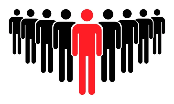 将人们的扁平图标按在白色背景上隔离 团队精神的象征领导作用说明 — 图库矢量图片