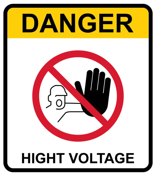 High Voltage Icon Danger Vector Symbol Isolated White Background Web — Stock Vector