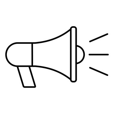 Beyaz arkaplanda izole edilmiş megafon düz simge. Sözcü sembolü. Hoparlör vektör illüstrasyonu .