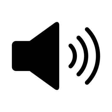 Müzik ses simgesi, ses hacmi sembolü. Uygulama, web ve ortam için vektör illüstrasyonu grafiği .