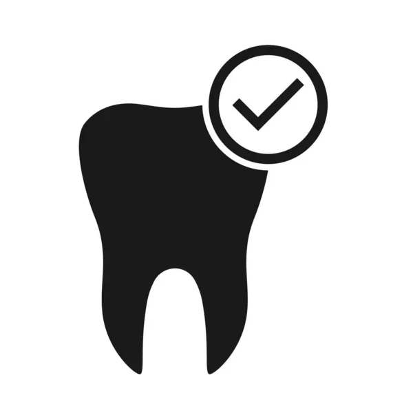 Tand Gör Platt Ikon Isolerad Vit Bakgrund Tandvektor Illustration Tandläkarsymbol — Stock vektor