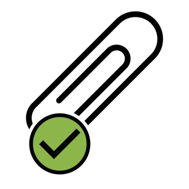 Ataç yeşil dolgulu, siyah renk beyaz arkaplanda izole. Okul element vektörü .