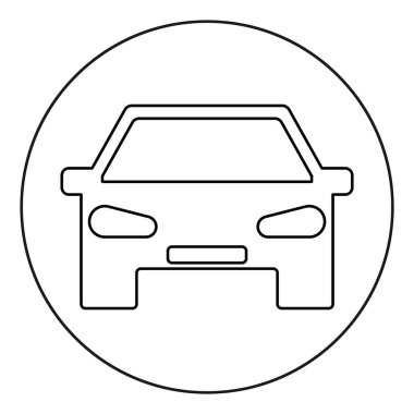 Beyaz arka planda araba simgesi izole edildi. Otomobil sembolü, vektör konsepti. Otomotiv işareti, ağ şekli